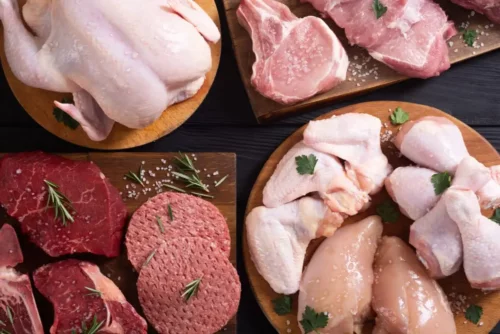Råt kød repræsenterer raw food diæten