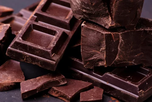 Nærbillede af mørk chokolade