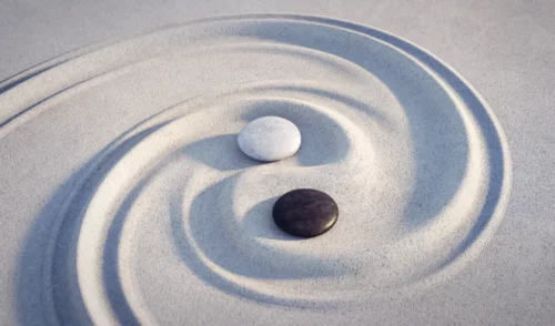 To sten i sand danner yin og yang